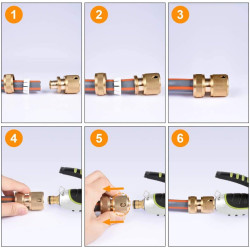 Hydrogarden 2 Pièce Raccords Rapide Tuyau d'arrosage En Laiton, Rapide Raccord Connecteurs pour Tuyau d’arrosage dans le Jardin 
