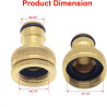 Hydrogarden 2 Pièces Connecteur de Robinet en Laiton Jardin, 1/2 Pouce et 3/4 Pouce 2-en-1 Adaptateur Femelle à Fente