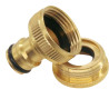 Hydrogarden 2 Pièces Connecteur de Robinet en Laiton Jardin, 1/2 Pouce et 3/4 Pouce 2-en-1 Adaptateur Femelle à Fente