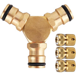 Hydrogarden Kit de dérivation en Y pour tuyaux d'eau de 13 mm et 15 mm : connecteur de dérivation étanche pour une division faci