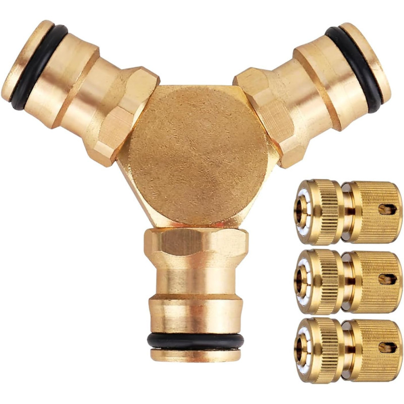 Hydrogarden Kit de dérivation en Y pour tuyaux d'eau de 13 mm et 15 mm : connecteur de dérivation étanche pour une division faci