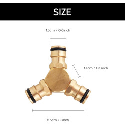 Hydrogarden Kit de dérivation en Y pour tuyaux d'eau de 13 mm et 15 mm : connecteur de dérivation étanche pour une division faci