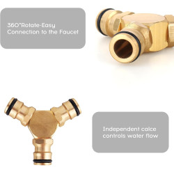 Hydrogarden Kit de dérivation en Y pour tuyaux d'eau de 13 mm et 15 mm : connecteur de dérivation étanche pour une division faci