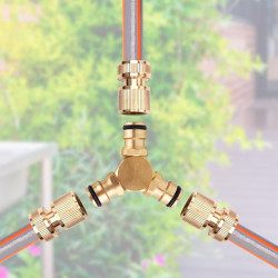 Hydrogarden Kit de dérivation en Y pour tuyaux d'eau de 13 mm et 15 mm : connecteur de dérivation étanche pour une division faci