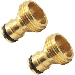 Hydrogarden 2 pièces Tuyau d'arrosage connecteur Rapide 3/4 Pouce en Laiton Filetage mâle Tuyau buse Adaptateur de Connexion Rap