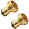 Hydrogarden 2 pièces Tuyau d'arrosage connecteur Rapide 3/4 Pouce en Laiton Filetage mâle Tuyau buse Adaptateur de Connexion Rap