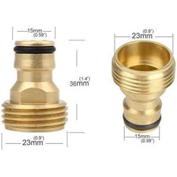Hydrogarden 2 pièces Tuyau d'arrosage connecteur Rapide 3/4 Pouce en Laiton Filetage mâle Tuyau buse Adaptateur de Connexion Rap