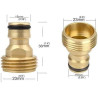 Hydrogarden 2 pièces Tuyau d'arrosage connecteur Rapide 3/4 Pouce en Laiton Filetage mâle Tuyau buse Adaptateur de Connexion Rap