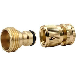 Hydrogarden 2 pièces Tuyau d'arrosage connecteur Rapide 3/4 Pouce en Laiton Filetage mâle Tuyau buse Adaptateur de Connexion Rap