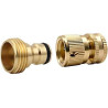 Hydrogarden 2 pièces Tuyau d'arrosage connecteur Rapide 3/4 Pouce en Laiton Filetage mâle Tuyau buse Adaptateur de Connexion Rap