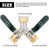 Hydrogarden Distributeur d'eau 2 voies, répartiteur en Y 3/4 ", grand débit en laiton, poignée allongée, adaptateur 3/4" pour ma