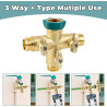Hydrogarden Distributeur d'eau 3 Voies en métal 3/4” avec Robinet d'arrêt pour régler et Fermer, raccordement d'eau pour Jardin,
