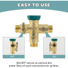 Hydrogarden Distributeur d'eau 3 Voies en métal 3/4” avec Robinet d'arrêt pour régler et Fermer, raccordement d'eau pour Jardin,