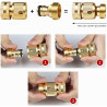 Hydrogarden Connecteur Rapide pour Tuyau d'arrosage avec vanne d'arrêt, raccords à Connexion Rapide 3/4" avec vanne à Bille, ada