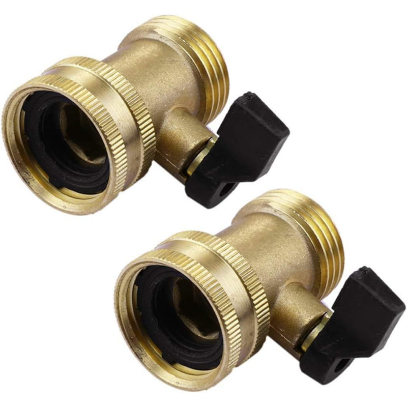 Hydrogarden Connecteur Rapide pour Tuyau d'arrosage avec vanne d'arrêt, raccords à Connexion Rapide 3/4" avec vanne à Bille, ada