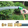 Hydrogarden Connecteur Rapide pour Tuyau d'arrosage avec vanne d'arrêt, raccords à Connexion Rapide 3/4" avec vanne à Bille, ada
