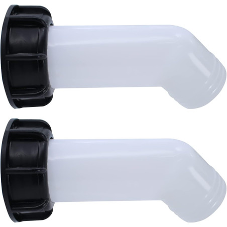 2 PCS Bec de Vidange avec Ecrou IBC, Buse de Réservoir d'eau Raccord S60x6 de RéServoir Buse Bouchon de Valve Valve Filetage Int