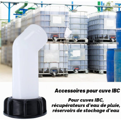 2 PCS Bec de Vidange avec Ecrou IBC, Buse de Réservoir d'eau Raccord S60x6 de RéServoir Buse Bouchon de Valve Valve Filetage Int