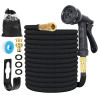Tuyau d'arrosage Extensible 30M (3x10M) avec 8 Modèles de Pulvérisation Convient aux Robinets de 1/2" et 3/4" Raccords Tuyau fle
