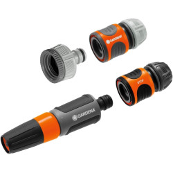 Nécessaire d'arrosage 13 mm (1/2 Pouce) et 15 mm (5/8 Pouce) de Gardena : kit de raccordement au robinet avec lance d'arrosage (