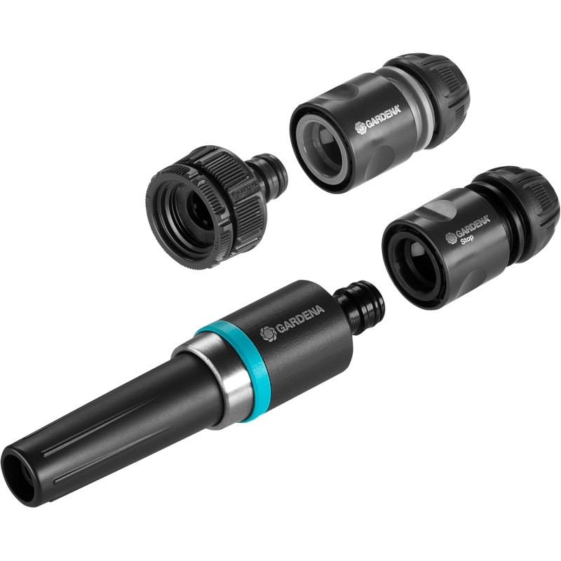 Gardena EcoLine Nécessaire de base: Avec pistolet de nettoyage, nez de robinet, adaptateur, raccord de tuyau et raccord aquastop