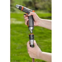 Nécessaire de base Premium pour l'arrosage de Gardena : kit de raccordement avec pistolet d'arrosage, pièces de raccordement pou