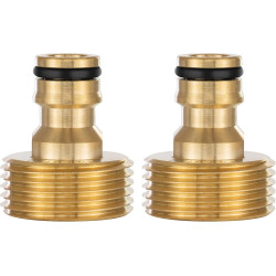 Poppstar 2x Adaptateur d’eau avec Filetage Extérieur 1 pouce et Raccord pour Tuyau d’arrosage (compatible avec Gardena)