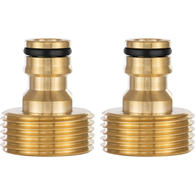 Poppstar 2x Adaptateur d’eau avec Filetage Extérieur 1 pouce et Raccord pour Tuyau d’arrosage (compatible avec Gardena)