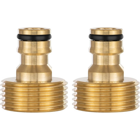 Poppstar 2x Adaptateur d’eau avec Filetage Extérieur 1 pouce et Raccord pour Tuyau d’arrosage (compatible avec Gardena)