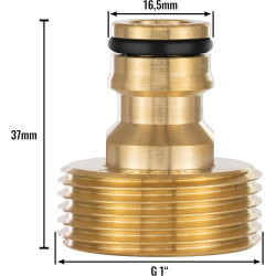 Poppstar 2x Adaptateur d’eau avec Filetage Extérieur 1 pouce et Raccord pour Tuyau d’arrosage (compatible avec Gardena)