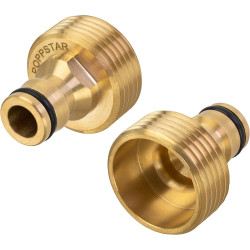 Poppstar 2x Adaptateur d’eau avec Filetage Extérieur 1 pouce et Raccord pour Tuyau d’arrosage (compatible avec Gardena)