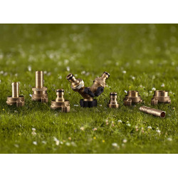 Poppstar 2x Adaptateur d’eau avec Filetage Extérieur 1 pouce et Raccord pour Tuyau d’arrosage (compatible avec Gardena)