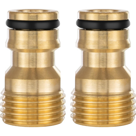 Poppstar 2x Adaptateur d’eau avec Filetage Extérieur 1/2 pouce et Raccord pour Tuyau d’arrosage (compatible avec Gardena)