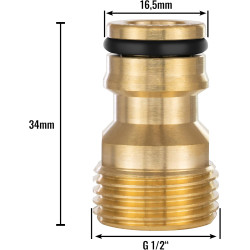 Poppstar 2x Adaptateur d’eau avec Filetage Extérieur 1/2 pouce et Raccord pour Tuyau d’arrosage (compatible avec Gardena)