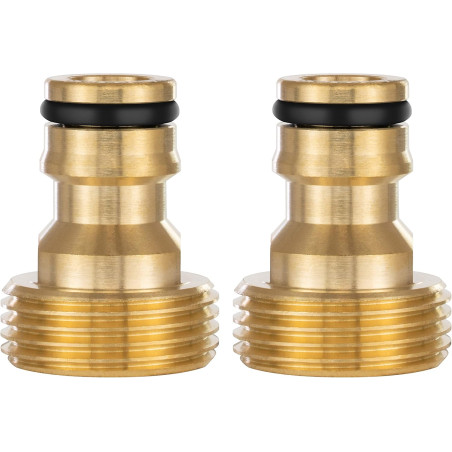 Poppstar 2x Adaptateur d’eau avec Filetage Extérieur 3/4 pouces et Raccord pour Tuyau d’arrosage (compatible avec Gardena)