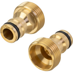 Poppstar 2x Adaptateur d’eau avec Filetage Extérieur 3/4 pouces et Raccord pour Tuyau d’arrosage (compatible avec Gardena)