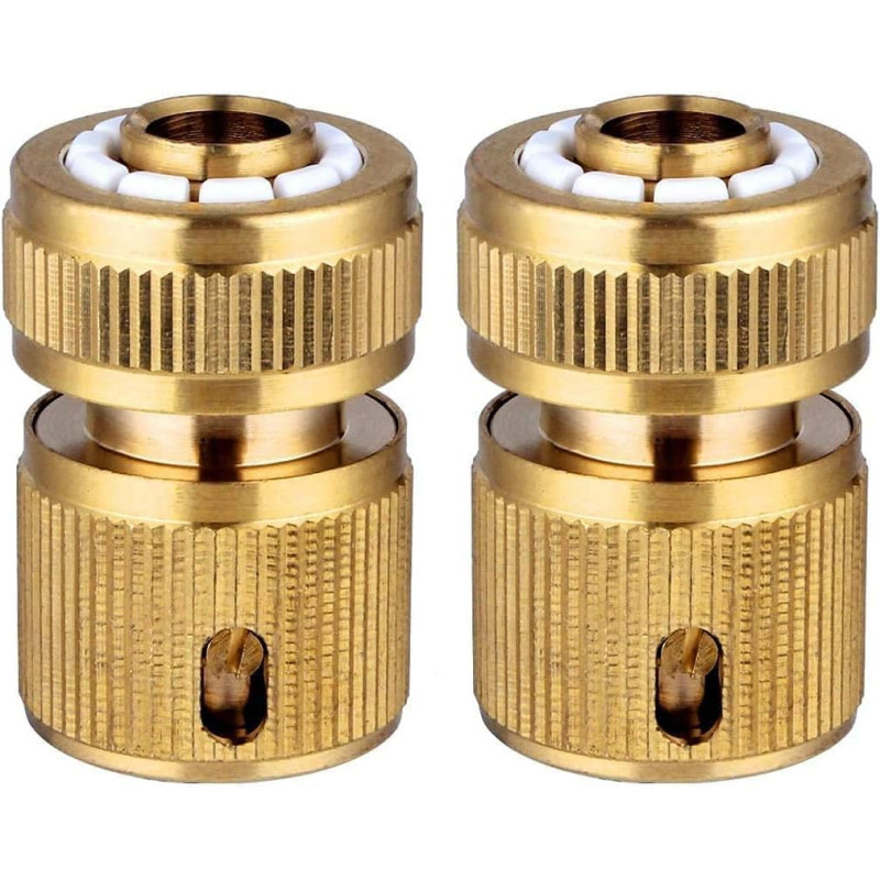 Lot de 2 raccords rapides en cuivre pour canalisations d'irrigation 1/2" - raccords rapides pour canalisations d'irrigation de j