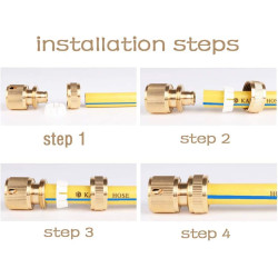 Lot de 2 raccords rapides en cuivre pour canalisations d'irrigation 1/2" - raccords rapides pour canalisations d'irrigation de j
