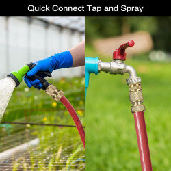 Lot de 2 raccords de tuyau d'arrosage en laiton anti-fuite, femelle et mâle rapide. Connecteurs compatibles respectivement de 1,
