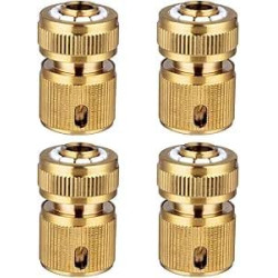 4Pack de raccords de tuyau en laiton - Connecteur rapide pour extrémité de tuyau de 1,27 cm (13 mm) - Raccords extensibles pour 