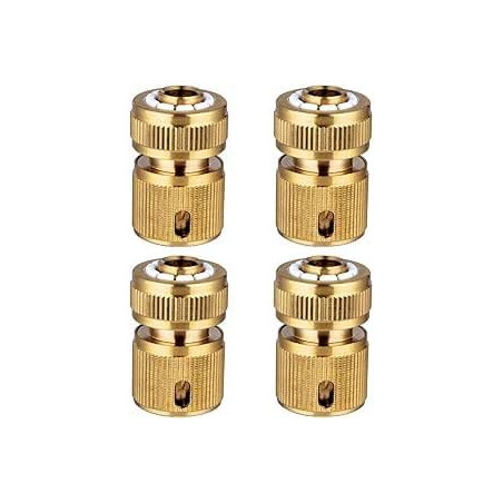 4Pack de raccords de tuyau en laiton - Connecteur rapide pour extrémité de tuyau de 1,27 cm (13 mm) - Raccords extensibles pour 