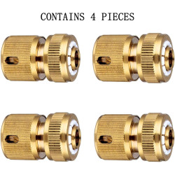 4Pack de raccords de tuyau en laiton - Connecteur rapide pour extrémité de tuyau de 1,27 cm (13 mm) - Raccords extensibles pour 
