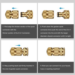 2 pièces de raccords de tuyau en laiton, raccords rapides de 1,27 cm pour la maison, raccord de robinet fileté femelle de 1,9 cm