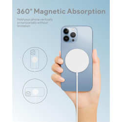 Magnétique Chargeur Induction pour iPhone, 15W Rapide Chargeur sans Fil inductif pour iPhone 17 16 15 14 13 12 Pro Max/Air/Plus/