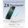 Chargeur Induction iPhone 3 en 1 Compatible MagSafe, Station de Charge sans Fil Magnétique Pliable 15W pour iPhone 17/16/15/14/1