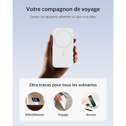 Chargeur Induction iPhone 3 en 1 Compatible MagSafe, Station de Charge sans Fil Magnétique Pliable 15W pour iPhone 17/16/15/14/1