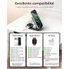 Chargeur Induction iPhone 3 en 1 Compatible MagSafe, Station de Charge sans Fil Magnétique Pliable 15W pour iPhone 17/16/15/14/1