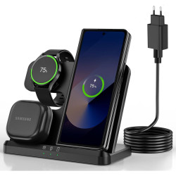 Chargeur sans Fil 3 en 1 pour Samsung S26 S25 S24 S23 Ultra, Station de Charge sans Fil pour S24ultra/S22Ultra/S23/Z Fold4/Flip4