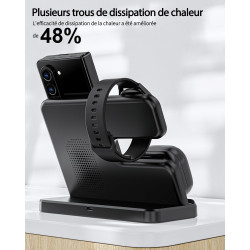 Chargeur sans Fil 3 en 1 pour Samsung S26 S25 S24 S23 Ultra, Station de Charge sans Fil pour S24ultra/S22Ultra/S23/Z Fold4/Flip4