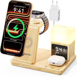 Station de Charge pour Apple, Chargeur sans Fil pour iPhone 17/16/15/14/13/12/11, Chargeur Induction 3 en 1 pour Apple Watch Ser